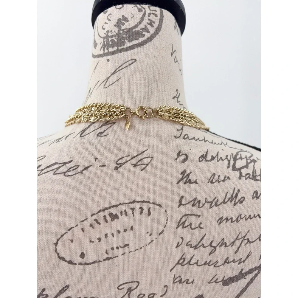 B9 Vintage Sarah Coventry Curb Link‎ Chain Necklace Layered Signed Multi Strand